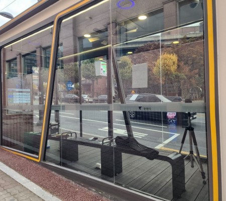 광명 버스쉘터 유리면 그래픽 시공